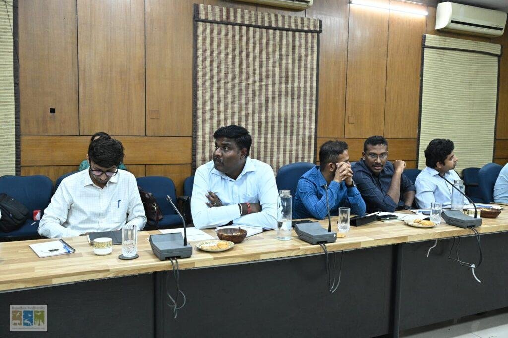 Forest officers and participants listening during the Rajasthan Raptor Project inception meeting
